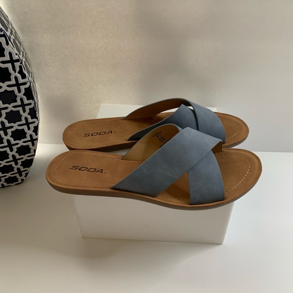 Soda Crossover Strapy Sandals 8.5,10 Blue color NWOT - Picture 9 of 9